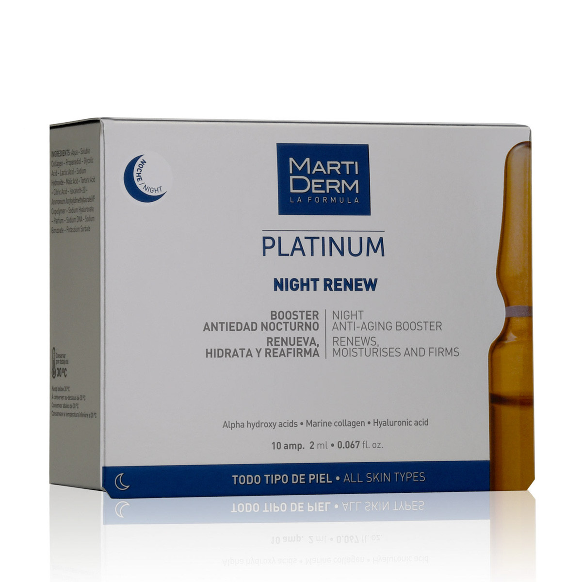 Imagen de MartiDerm Platinum Night Renew 10 ampollas